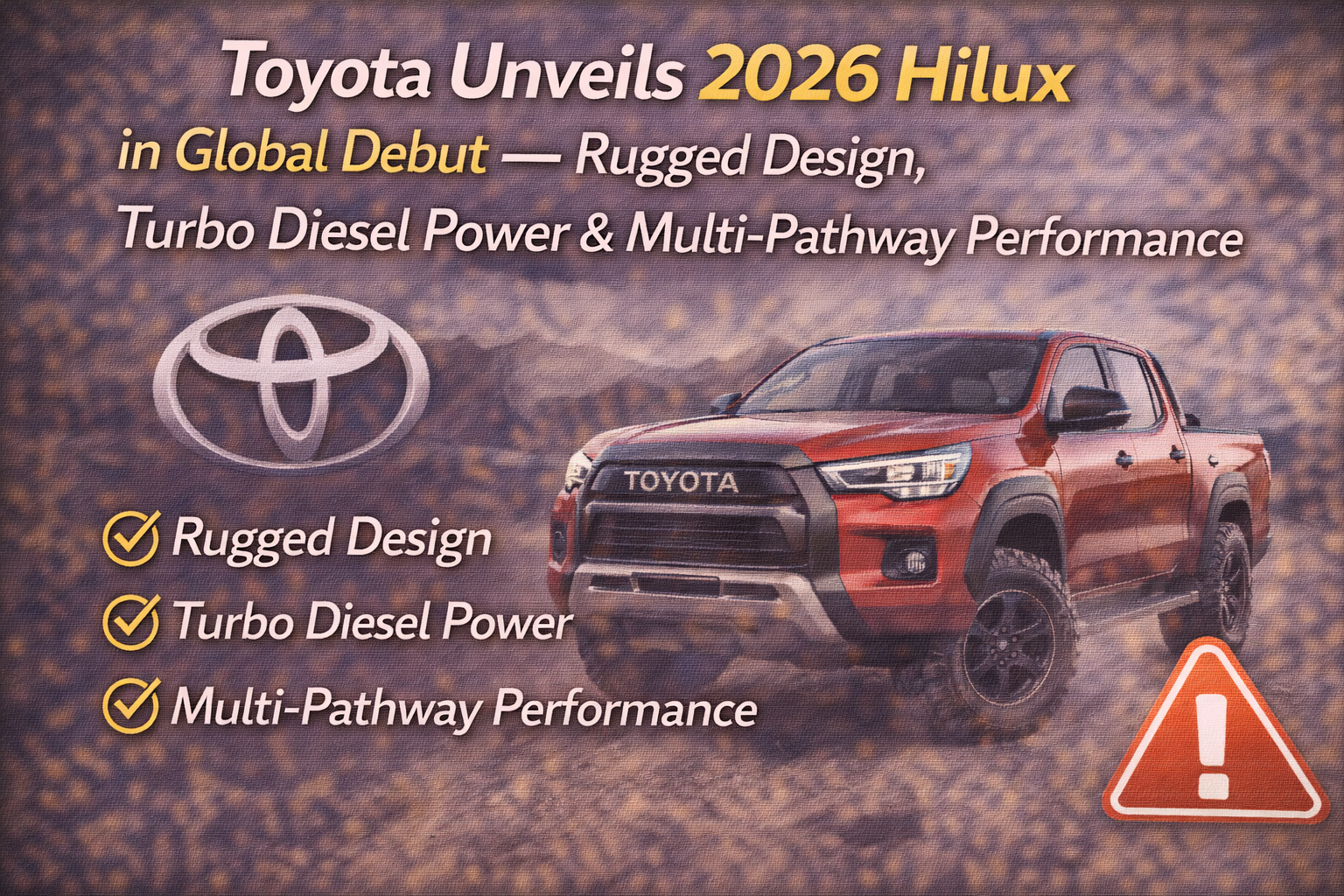 Toyota Unveils 2026 Hilux in Global Debut — Rugged Design, Turbo Diesel Power & Multi-Pathway Performance